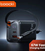 [GaN Tech] Toocki TCT67-34B1 67W 3-in-1 USB PD Charger with Retractable Cable PD Fast Charging Digital Display Wall Charger Adapter EU Plug for iPhone 16 16 Pro 15 14 13 Pro Max for Huawei Pura X for Xiaomi 15pro for Samsung Galaxy S25 Ultra