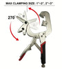 10 Inch C Clamp Locking Pliers Welding Pipe Plier Clamp Adjustable Top Spindle 1-3 Inch Large V-Pads Heat-Treated Alloy Steel Fast Release
