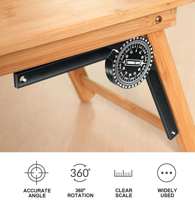 DOCTORWOOD Aluminum Protractor Angle Finder Woodworking Miter Saw Protractor