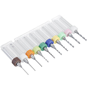 Drillpro 10Pcs 0.6mm-1.5mm Tungsten Carbide PCB Drill Bits Print Circuit Board Mini CNC Drilling Bit Set
