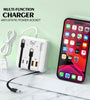 66W 4-Port USB Power Strip 2USB-A+2USB-C PD Fast Charging Desktop Charger Adapter with 3 Lines for iPhone 16 16 Pro 15 14 13 Pro Max for XIAOMI for SAMSUNG HUAWEI
