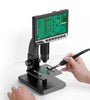 MT315 2000X Dual Lens Digital Microscope 7-inch HD IPS Large Screen Multiple Lens for Circuit/Cells Observation Up&Down Light Source Support Computer Viewing