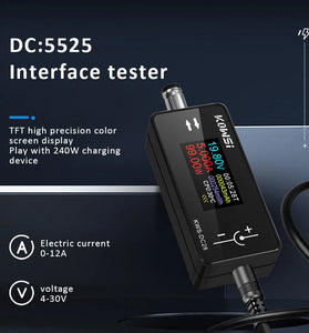 KWS-DC28 Current Voltage Tester 4-30V 12A Digital Ammeter 0.96-inch TFT Display High Precision Compatible with DC Devices