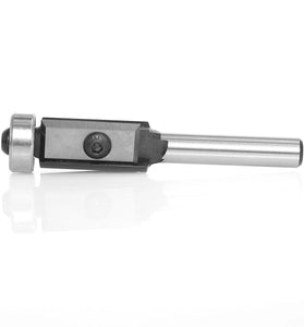 6mm 1/4 Inch 6.35mm Shank 2 Flutes Carbide Insert Flush Trim Router Bit Top Bearing Pattern Bit Woodworking Milling Trimming Knife Edge Milling Cutter for Smooth Finishing