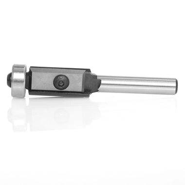 6mm 1/4 Inch 6.35mm Shank 2 Flutes Carbide Insert Flush Trim Router Bit Top Bearing Pattern Bit Woodworking Milling Trimming Knife Edge Milling Cutter for Smooth Finishing