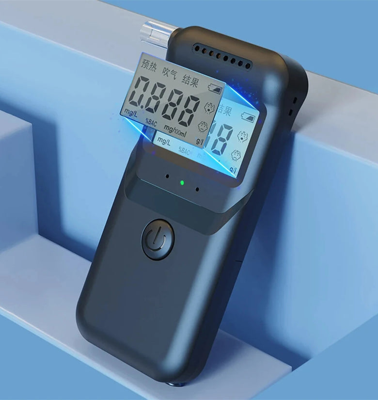 MR997 Digital Alcohol Breathalyzer with 5 Mouthpieces LCD Display Portable Breathalyzer Alcoholometer