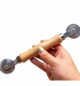 Wooden Handle Metal Wheel Rolling Tool 22cm Length 3.85cm Wheel Diameter Screen Door Double Window Installation Spline Roller Household Tool