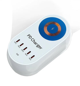 [GaN Tech] Bakeey 140W 5-Port USB PD Charger Desktop Charging Station with 15W Wireless Charger Fast Wireless Charging Dock for Smart Phones for iPhone 15 14 13 Pro for Samsung for Xiaomi for Laptop Tablet