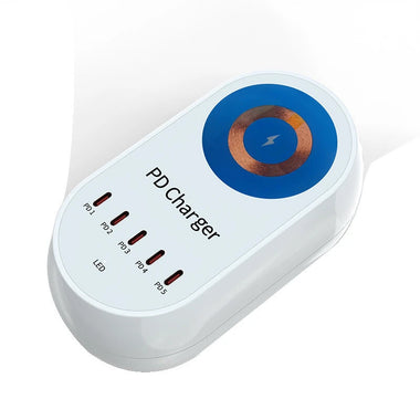 [GaN Tech] Bakeey 140W 5-Port USB PD Charger Desktop Charging Station with 15W Wireless Charger Fast Wireless Charging Dock for Smart Phones for iPhone 15 14 13 Pro for Samsung for Xiaomi for Laptop Tablet