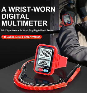 Mini Digital Multimeter Wrist-Worn 6000 Counts Auto-Ranging High Precision 300V AC/DC Rechargeable Battery Wearable Volt Meter