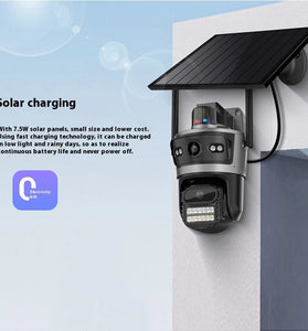 ICSEE Solar 2MP+2MP HD Dual Lens Security Camera 24/7 Recording 4G Wireless  Surveillance 10000mAh Battery IP65 Waterproof Two-way Voice Camera