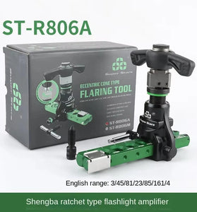 ST-R806A Copper Tube Expander Dual-Use Tool Manual Ratchet Compatible with 5-32mm Tubes Flaring and Reaming Kit for HVAC Repair