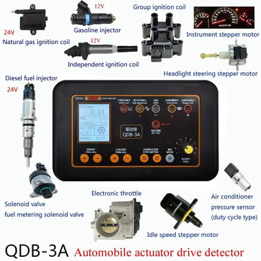 QDB 3A Automobile Ignition Coil Tester Solenoid Valve Fuel Injector Stepper Motor Drive Hall Signal Adjustable Duty Cycle Voltage Frequency 12V-24V