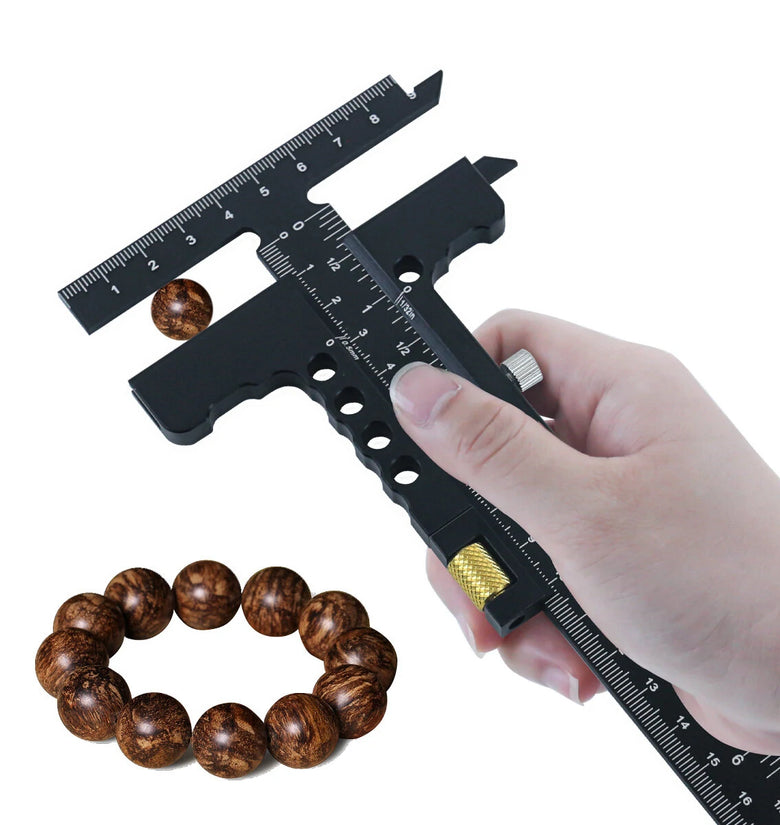 Premium Sliding Marking Gauge Aluminum Alloy Scribing Measuring Tool with Precision Depth Gauge And T-Square Ruler