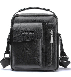WEIXIER Men's Crossbody Bag PU Leather Hand Bag for Men Messenger Bags Waterproof Backpacks Business Casual Single Shoulder Bag