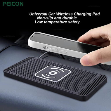 15W Car Wireless Charger Fast Wireless Car Charger Silicone Pad Stand for Smart Phones for iPhone 16 16 Pro 15 14 13 for Huawei Pura X for Xiaomi 15 Ultra for Samsung Galaxy S25 Ultra