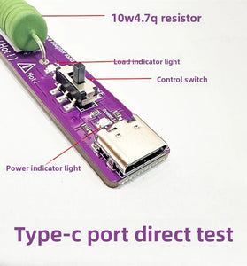 Type-C PD Resistive Load Tester 10W 4.7 Ohm USB C Charger & Cable Power Meter Fast Check Aging Test Tool