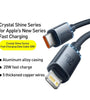 Baseus Crystal Series PD20W Type-C to iP Cable Fast Charging Data Transmission Tinned Copper Core Line 1.2M/2M Long for iPhone 14 14 Plus 13 14 12 for iPad
