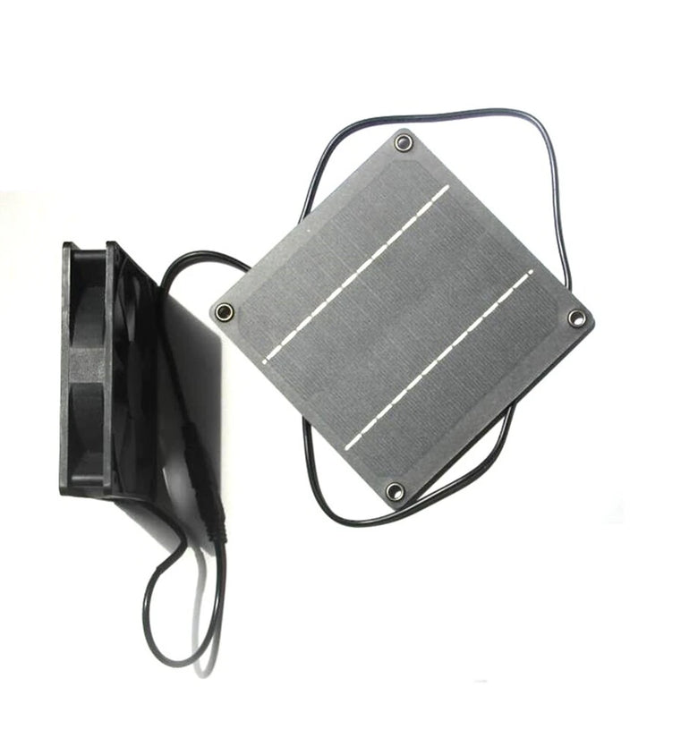 Solar Powered Exhaust Fan 4W Monocrystalline Panel 12V 87CFM Quiet DC Portable Fan for Pets Chicken Coops Greenhouses Airflow Cooling System