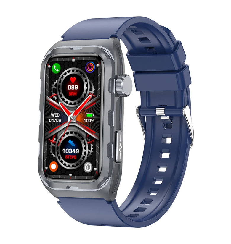 TK79 1.47-inch HD Screen ECG Micro Physical Examination Pulse Therapy Five Oragan Examination Heart Rate Blood Pressure Blood Oxygen Monitor Sleep Monitoring Uric Acid Function Blood Lipid Blood Glucose Measurement IP68 Waterproof Smart Watch