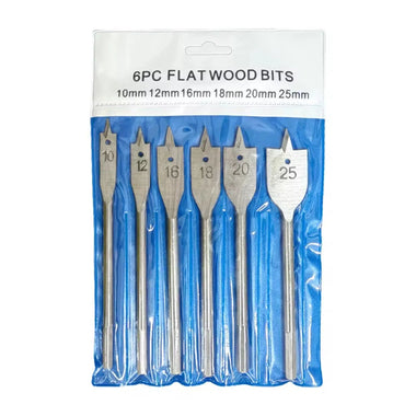 6PCS Three-Pointed Flat Drill Bit Set High Carbon Steel HRC50 Heat Treated Woodworking Tool for Table DC AC Drills