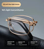 Anti Blue Light Multifocal Reading Glasses, Portable Foldable Presbyopic Glasses for Both Near Far Distances, Gold Frame Eyeglasses