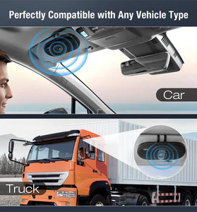 Sunitec Car Bluetooth Speakerphone Dual 3W Speaker for Safe Driving Support Siri Google Assistant Voice Calls/Motion Auto ON Off Sun Visor Car Bluetooth