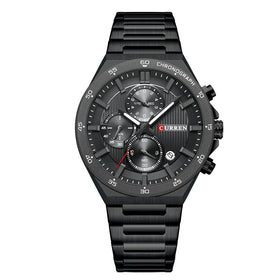 CURREN Fashion Multifunctional Chronograph Date Stainless Steel Men Wristwatch Waterproof Luminous Business Casual Quartz Watch