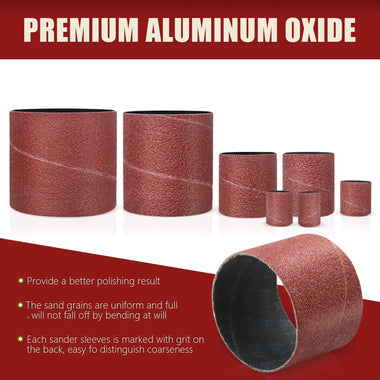 Sanding Drum Kit 37 Pcs Rubber Spindle Sanding Drum Sander Tool Kit Set for Drill Press for Home Improvement Hobbies Carpentry