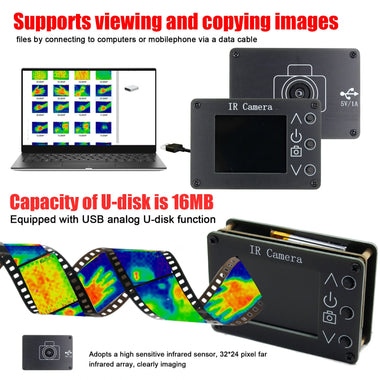 24 * 32 Pixel Infrared Sensor Simple Thermal Imager 2.0inch LCD 240*320 Resolution Clear Definition Imaging Camera -40 to 300