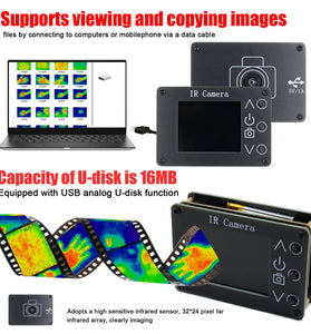 24 * 32 Pixel Infrared Sensor Simple Thermal Imager 2.0inch LCD 240*320 Resolution Clear Definition Imaging Camera -40 to 300