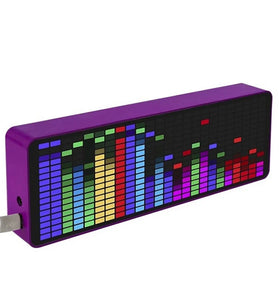 Multi-color LED Music Spectrum Electronic Clock Sound Control Rhythm Light 16*24 RGB Pickup Atmosphere Level Indicator