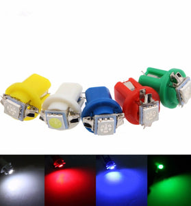 10 Pack LED Car Indicator Lights T5 B8.5d Width Light 5050SMD 1 LED Instrument Light Instrument Panel Light Bulbs