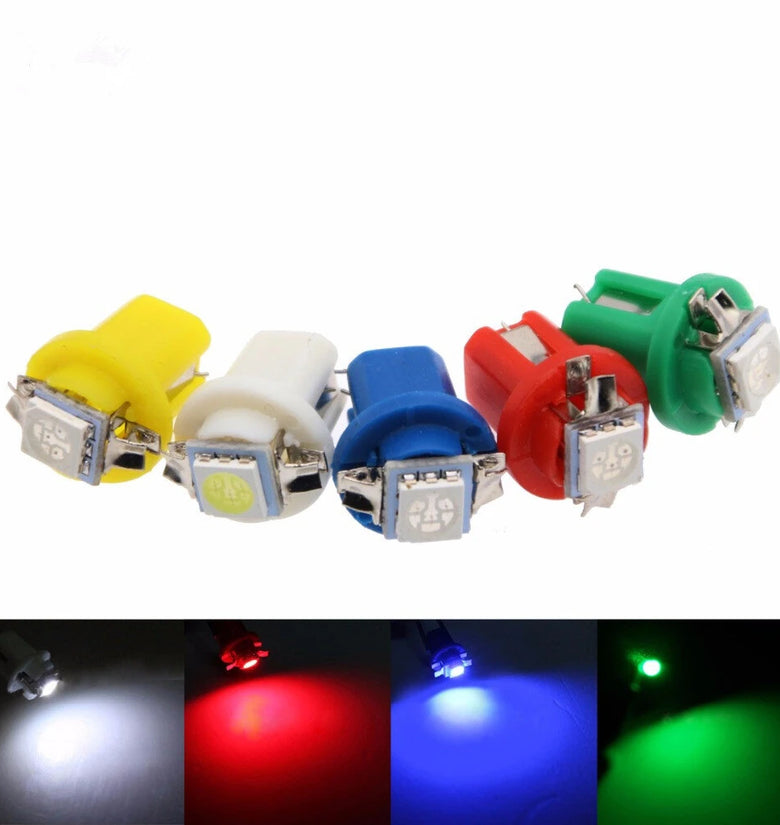 10 Pack LED Car Indicator Lights T5 B8.5d Width Light 5050SMD 1 LED Instrument Light Instrument Panel Light Bulbs