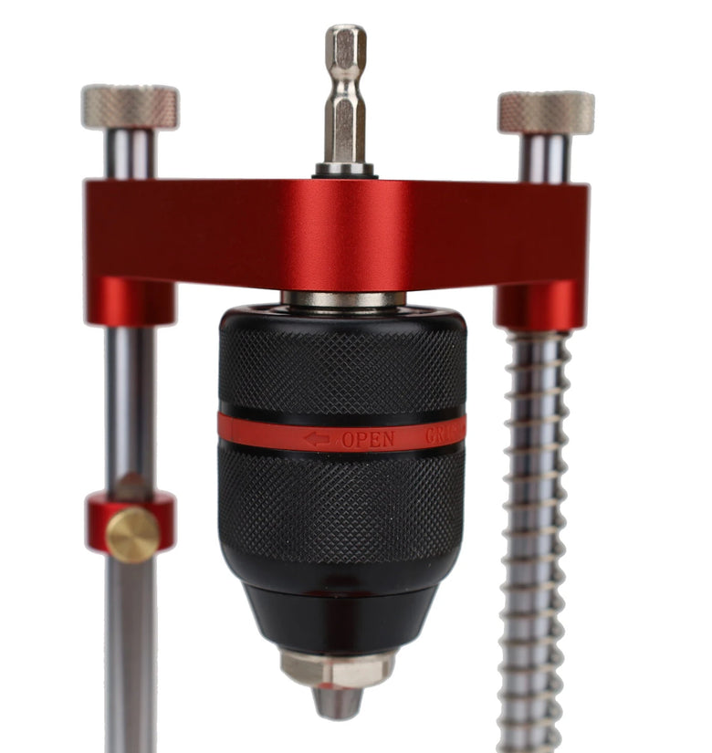 ENJOYWOOD All Aluminum Alloy Adjustable Woodworking Drill Locator Pro Auto Line Drill Guide Puncher Mini Bench Drill Press Precise Positioning Tools Hole Drill