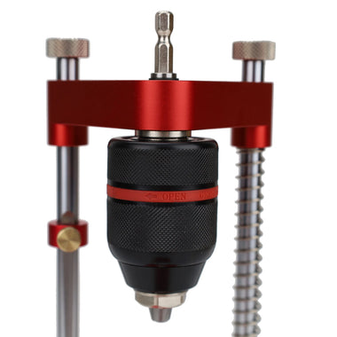 ENJOYWOOD All Aluminum Alloy Adjustable Woodworking Drill Locator Pro Auto Line Drill Guide Puncher Mini Bench Drill Press Precise Positioning Tools Hole Drill