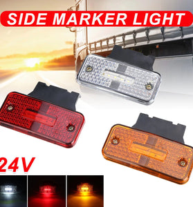 Red/White/ Amber/ 24V 4LED Truck Side Marker Lights Trailer Clearance Tractor Van Side Lamp