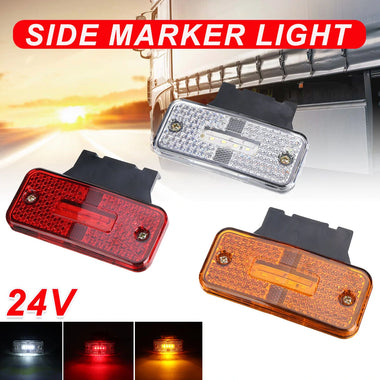Red/White/ Amber/ 24V 4LED Truck Side Marker Lights Trailer Clearance Tractor Van Side Lamp