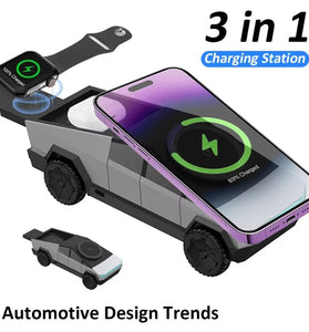 3 in 1 CyberDock Multi-Function Wireless Charger Fast Charging Station Magnetic Phone Stand For IPhone 16 15 Pro Max Apple Galaxy Watch Airpods Pro