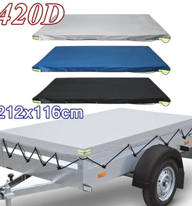 Trailer Cover Waterproof Windproof Dust Protector With Rubber Belt 208x114x13cm