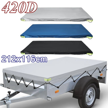 Trailer Cover Waterproof Windproof Dust Protector With Rubber Belt 208x114x13cm