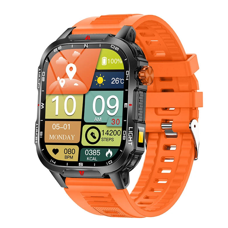 Senbono V35 2.01-inch HD Screen LED Flashlight 1100mAh Massive Battery Compass Voice Assistant bluetooth Call Heart Rate Blood Oxygen Monitor Sleep Monitoring Multi-sport Modes IP68 Waterproof Smart Watch