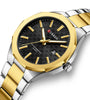 CURREN Men's Luminous Quartz Watch Stainless Steel Strap Waterproof Calendar Business Casual Stylish Wristwatch