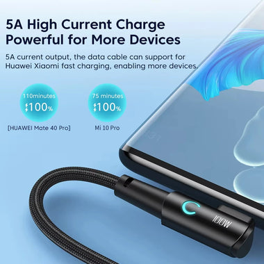 Toocki TQ-X25 5A 100W Type-C to Type-C Cable PD Fast Charging Data Transmission Copper Core Line 1M/2M Long for iPhone 15 15 Plus for Huawei Nova Flip for Samsung Galaxy Z Flip6 for MacBook Pro