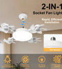 Elfeland Creative Drone-Style E27 LED Fan Light 2-in-1 Lighting & 3 Speed Fan with Remote Control Dimmable Timer for Living Room Bedroom