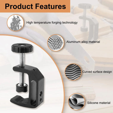 Universal C Clamp Adjustable Black Aluminum Alloy 1/4 3/8 Thread Hole Anti Slip Design Desk Mount Holder LCD Monitor Camera Accessories