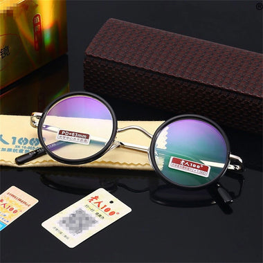 Retro Round Metal Frame Reading Glasses Minimalist Anti-blue Light Presbyopia Eyeglasses
