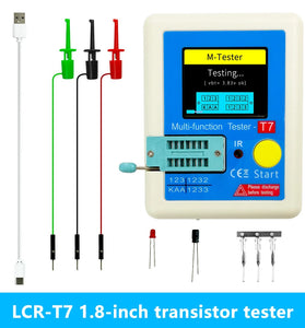 LCR-T7 Multifunction Transistor Tester 1.8 Inch Graphic Display Precision Component Analyzer for Capacitor Resistor Inductor Battery