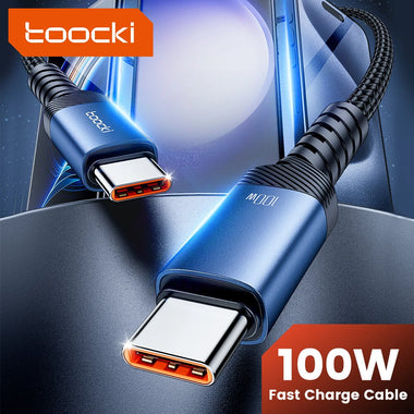 Toocki TQ-X65AC2 100W USB-C to USB-C Cable Fast Charging Data Transmission Copper Core Line 1M/2M Long for iPhone 15 15 Plus for Huawei Pura 70 Ultra for Xiaomi Civi 4 Pro for Samsung Galaxy S24