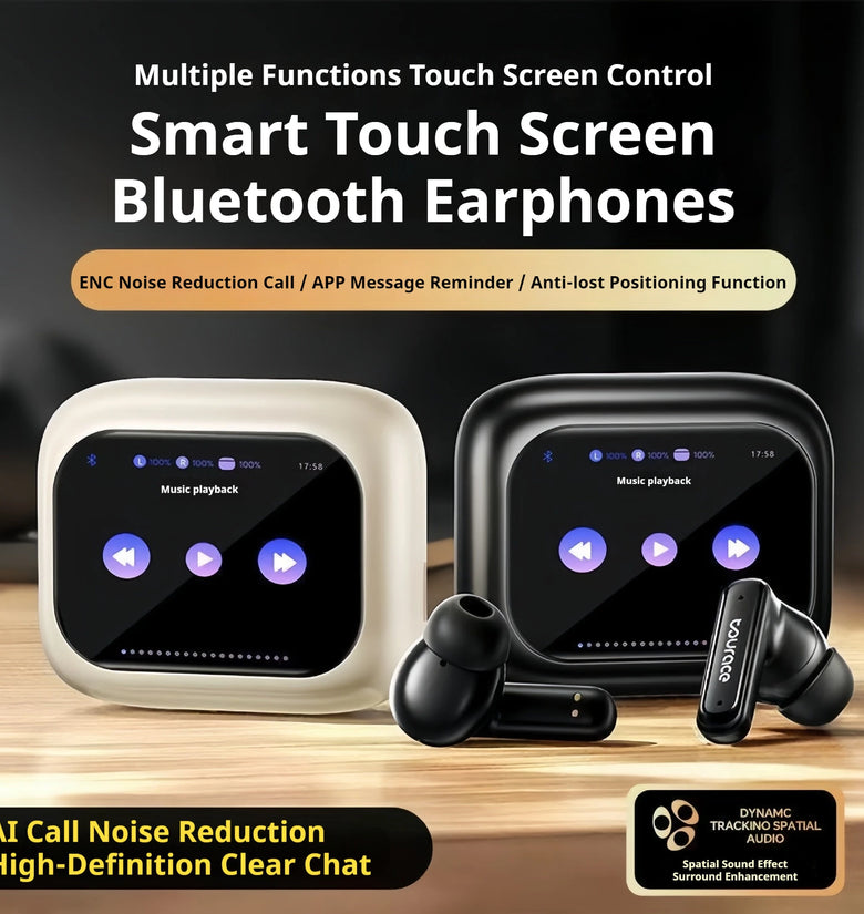 TY01 TWS bluetooth 6.0 Earbuds AI Wireless Translation Earphone with 2.01-inch Screen AAC Audio 48H Playback In-ear Sports Headphones